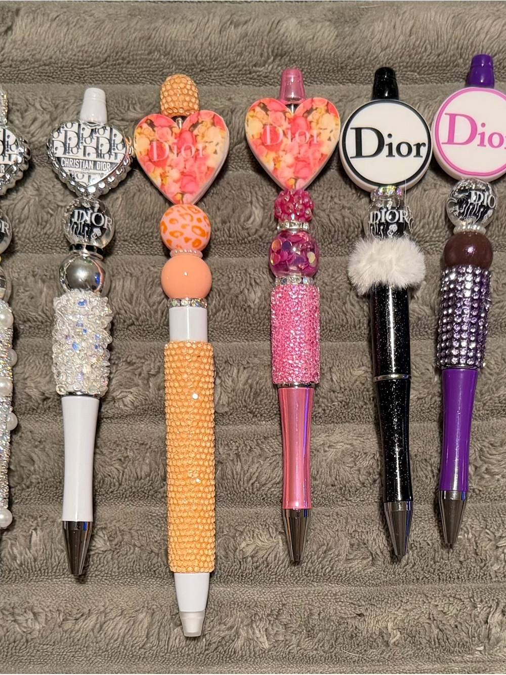 Dior Pink & Orange Beaded Heart Pen $10 each or save and bundle